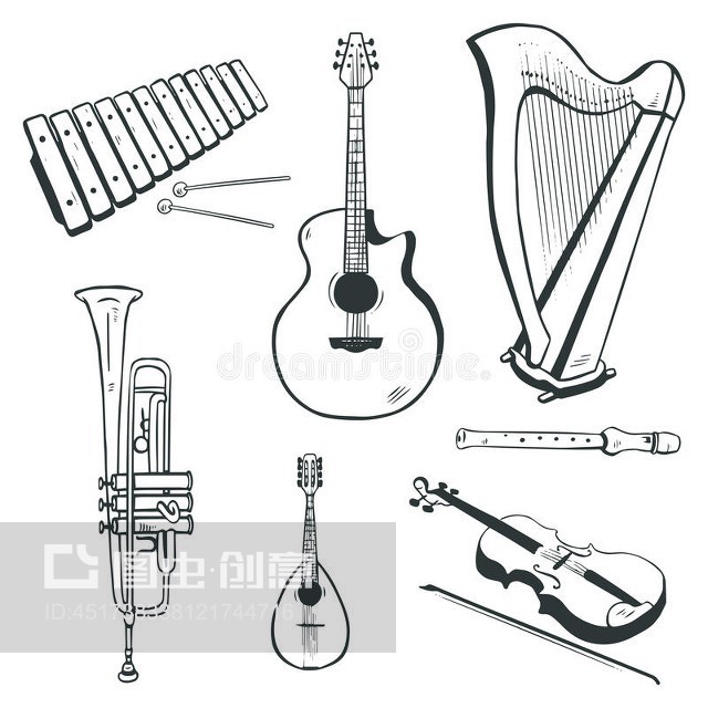 一套樂器Set of musical instruments
